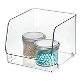 iDesign Linus Stacking Organizer Bins for Kitchen, Pantry, Office, Bathroom- Medium-Clear | Amazon (US)