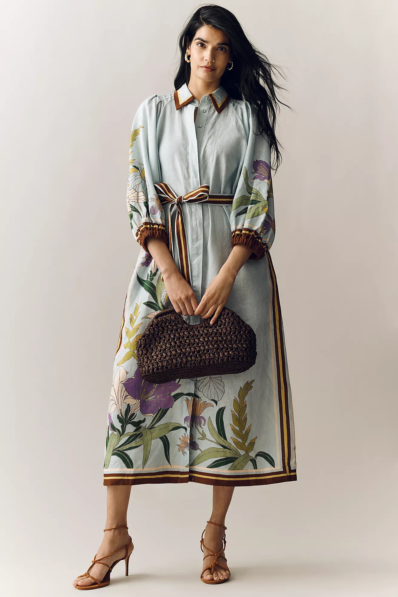 AL\u00c9MAIS Alfie 100% Linen Midi Shirtdress | Anthropologie (US)