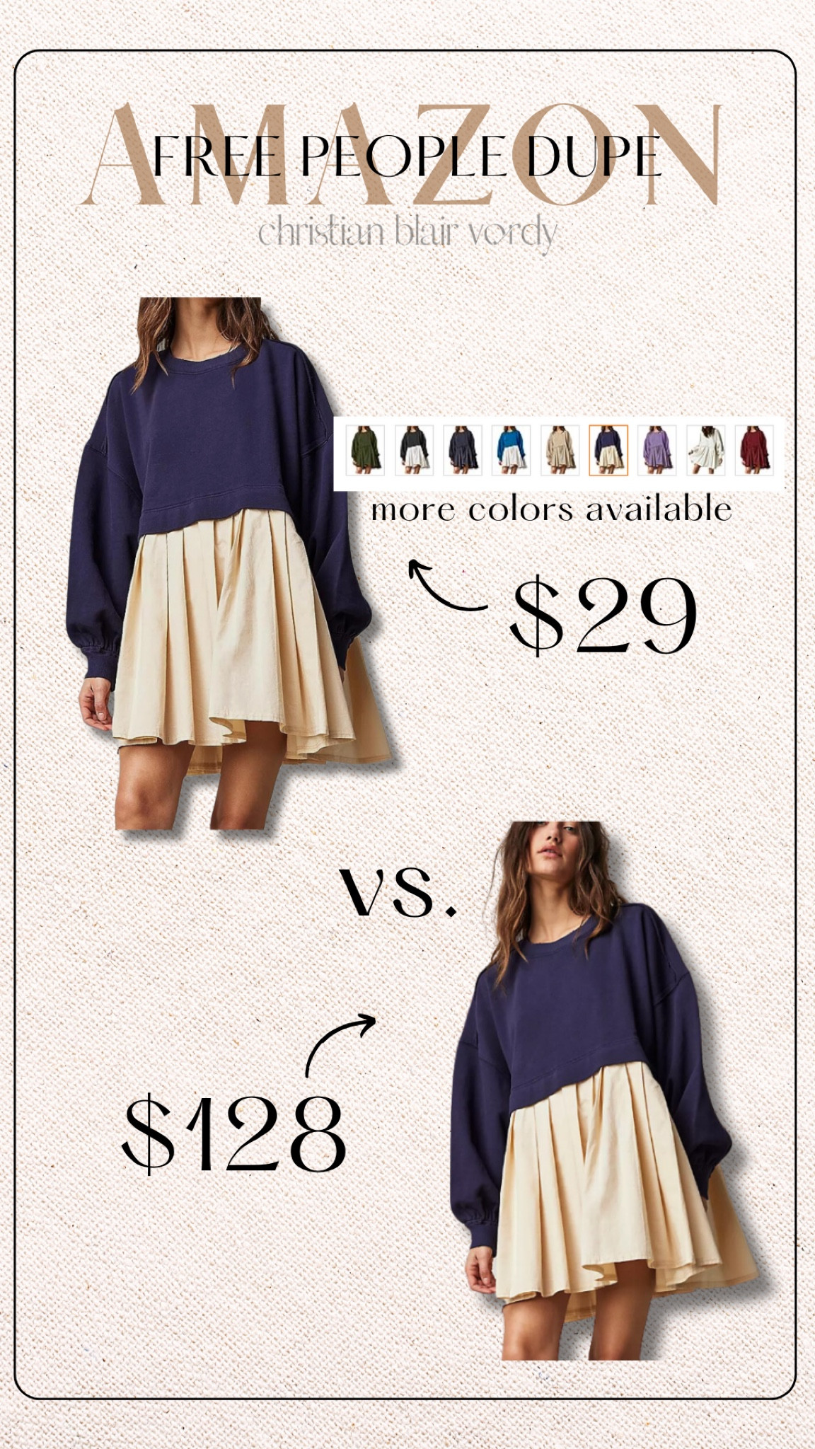 Amazon; Free People; Look-a-like 

#christianblairvordy 

#amazon #dupe #freepeople #likealike #looksforless #ltk #ltkfind #ltkdress 

#LTKsalealert #LTKstyletip #LTKfindsunder50