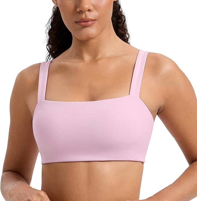 CRZ YOGA Butterlift Minimal Square Sports Bras for Women - Padded Supportive Wide Straps Yoga Wor... | Amazon (US)