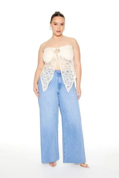 Plus Size High-Rise Wide-Leg Jeans | Forever 21