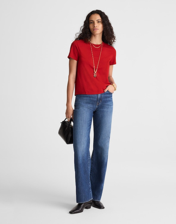 The Perfect Crewneck Tee in Allday Jersey | Madewell