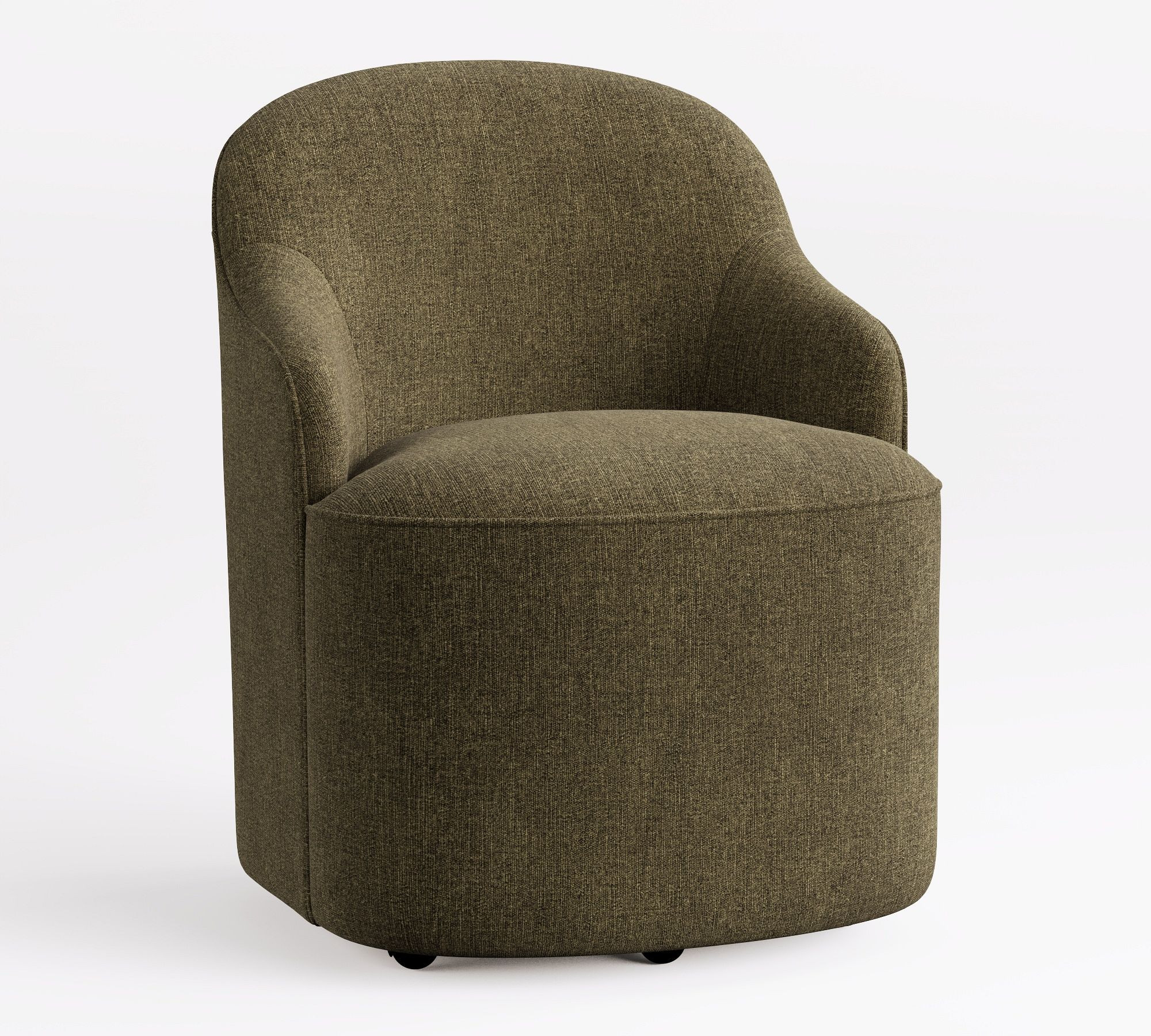 Jamie Upholstered Desk Chair, Rustic Chenille Dark Moss | Pottery Barn (US)