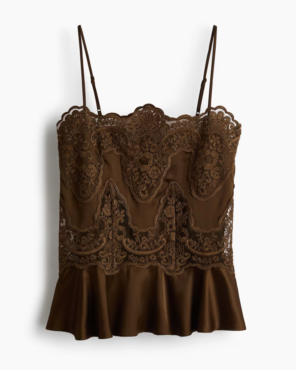 Chocolate brown lace cami and midi skirt matching set 

#LTKSeasonal #LTKFindsUnder100
