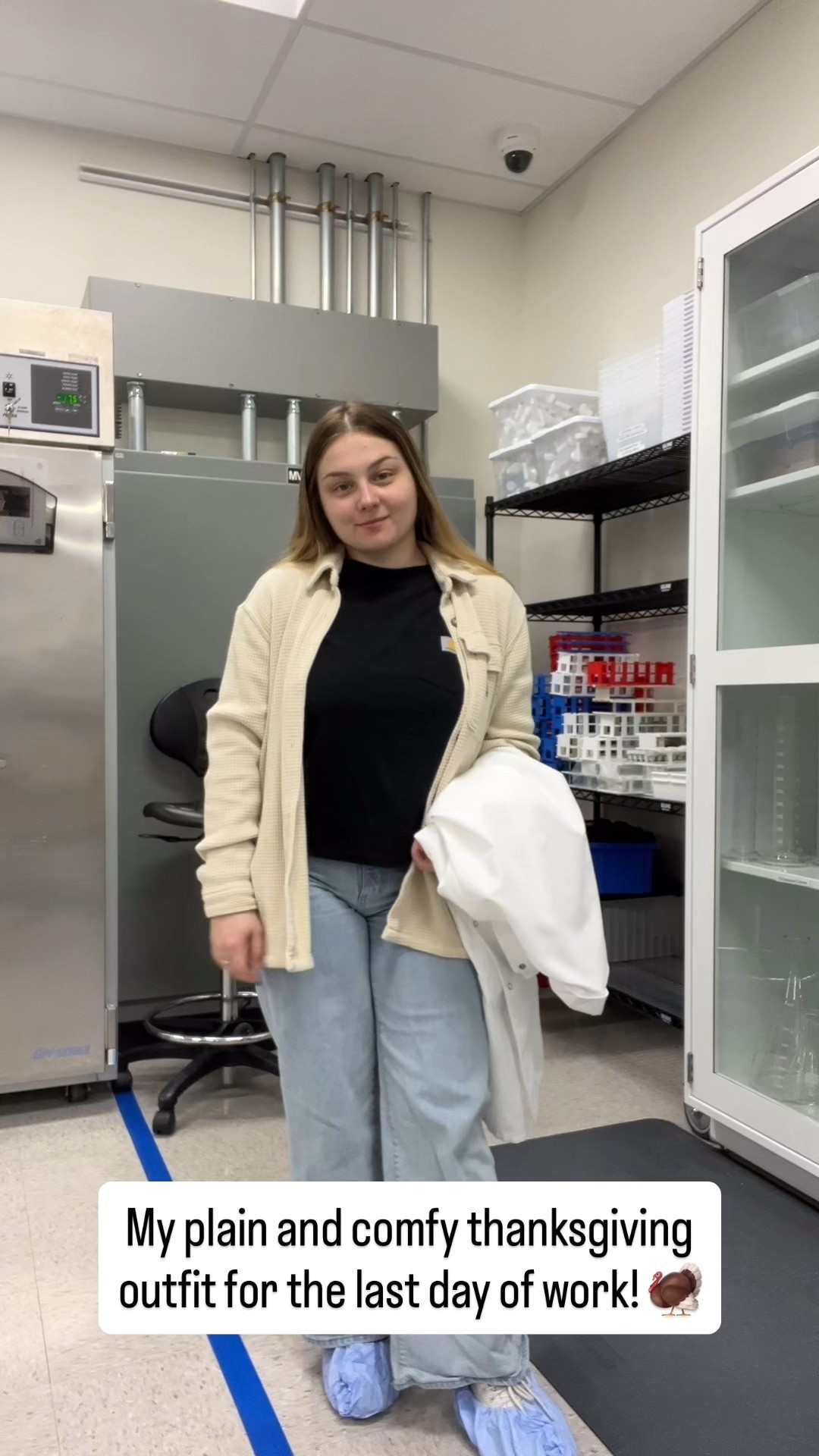 Comfy Thanksgiving work outfit vibes 🤎✨ Keeping it simple, cozy, and practical for the last day before the holiday!

Linked my neutral shacket, black basic tee, wide-leg jeans, and comfy work-approved shoes — the perfect everyday outfit for fall, Thanksgiving week, casual workwear, lab outfit inspo, minimalist outfit ideas, cozy fall fashion, and neutral capsule wardrobe staples.

If you need an easy Thanksgiving outfit that’s cute + comfy for the office, errands, travel day, or work-from-home, this one’s for you! 🍂🦃🤎

LTK fall outfit • LTK workwear • Thanksgiving outfit ideas • comfy outfit inspo • neutral shacket • casual jeans outfit • everyday basics • fall fashion essentials • affordable fall style

#LTKootd #LTKHoliday #LTKdayinmylife