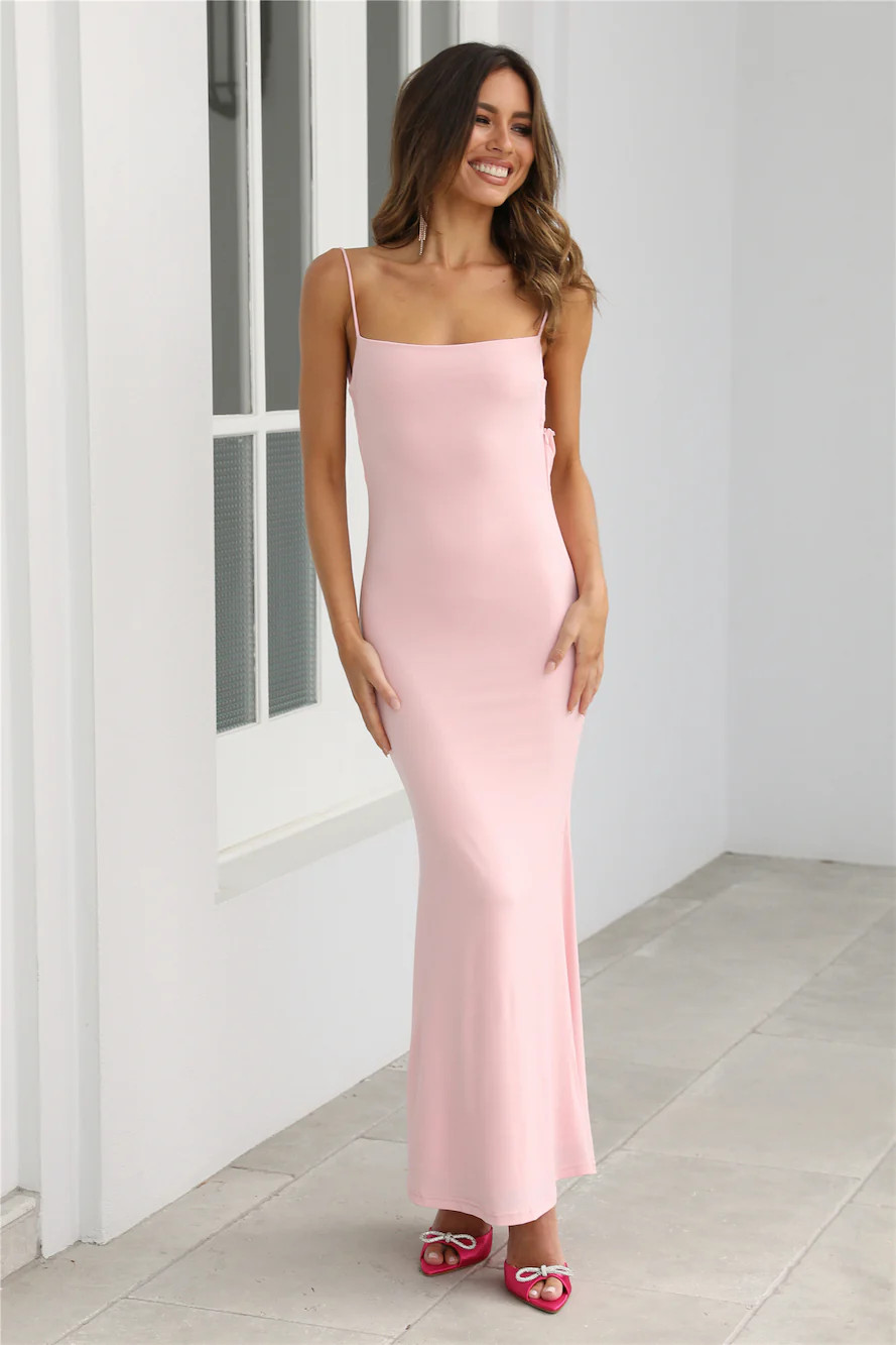 Slinky Party Girl Maxi Dress Pink | Hello Molly (AU)