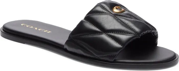 Quilted Flat Slide Sandal (Women) | Nordstrom