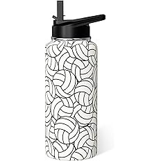Volleyball Water Bottle 32oz Insulated Sports Water Bottles Volleyball Gifts for Men Women Gift f... | Amazon (US)