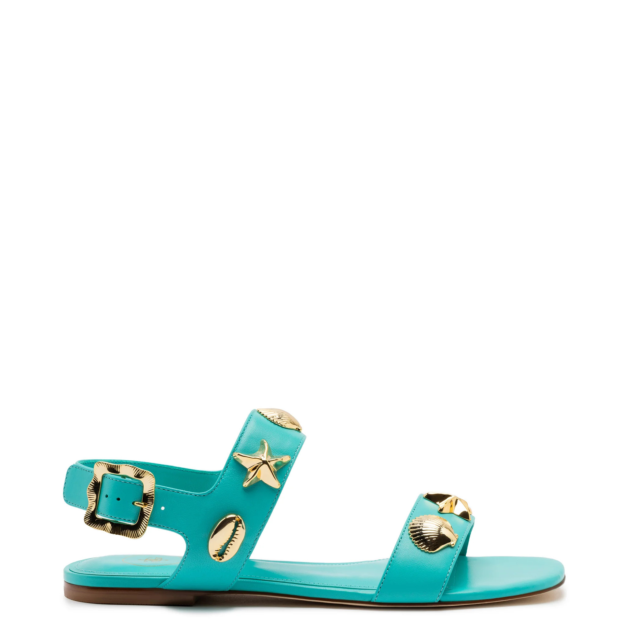 Madison Flat In Caribbean Leather | Larroude