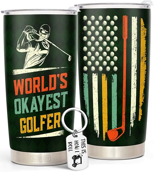 365FURY Golf Gifts For Men, Dad - Christmas, Fathers Day Golf Gifts For Men, Dad - Worlds Okayest... | Amazon (US)