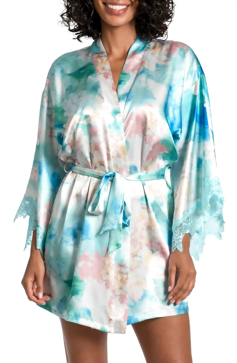 Casablance Floral Print Short Robe | Nordstrom