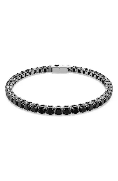 Swarovski Matrix Tennis Bracelet in Black at Nordstrom, Size X-Large | Nordstrom