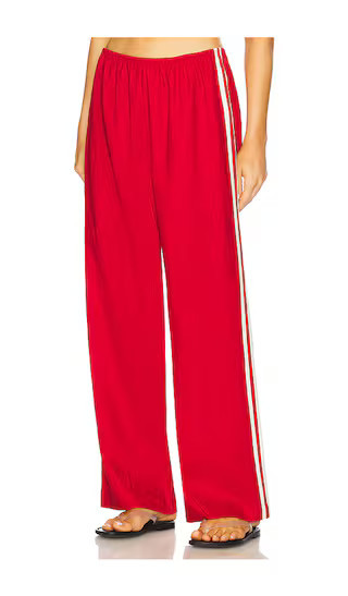 DONNI. x REVOLVE The Linen Stripe Racer Pant in Red. - size M | Revolve Clothing (Global)