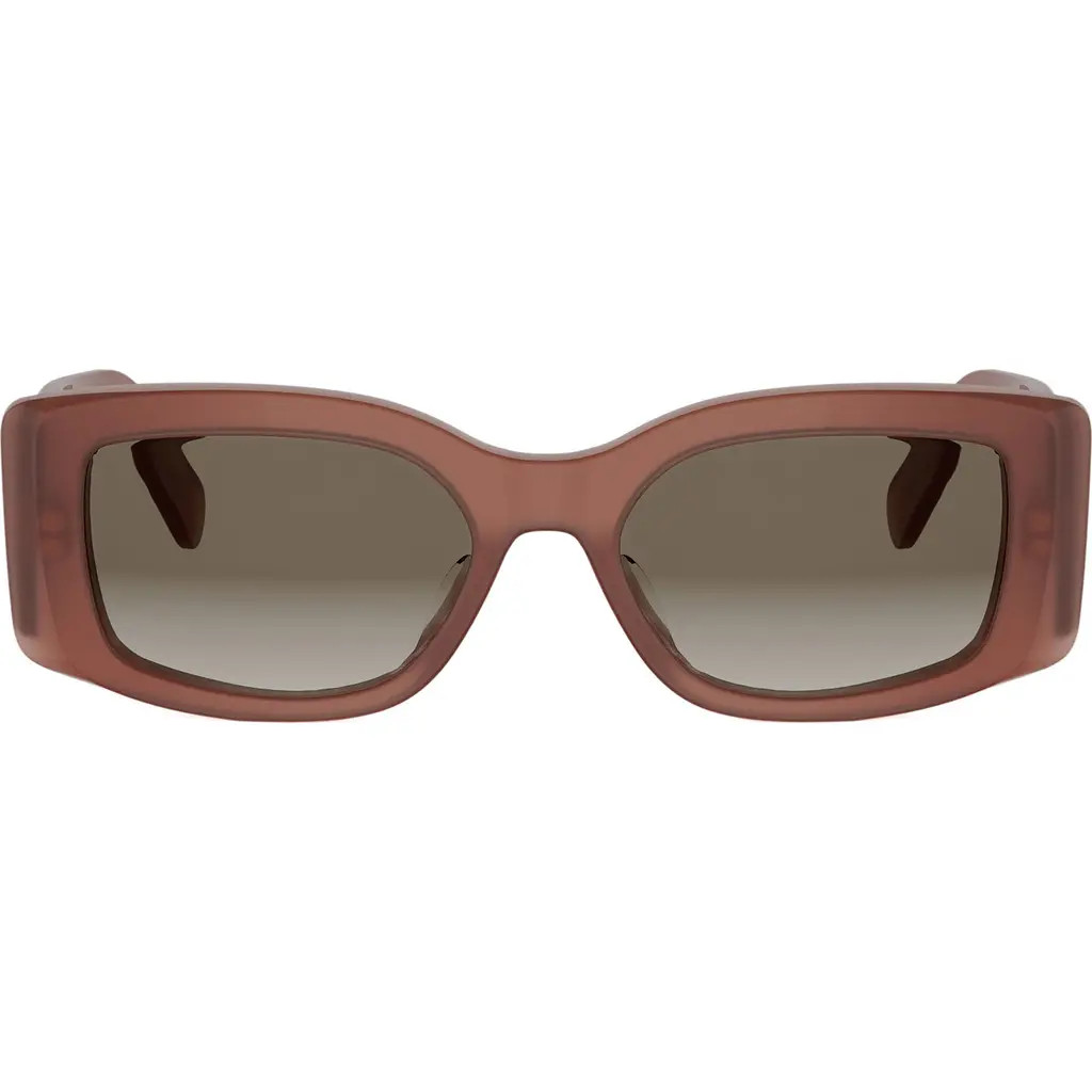 CELINE Maxi Triomphe 53mm Gradient Rectangular Sunglasses in Light Brown/gradient Brown at Nordstrom | Nordstrom