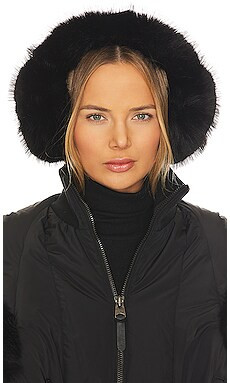 jocelyn Faux Long Hair Fur Earmuffs in Black from Revolve.com | Revolve Clothing (Global)