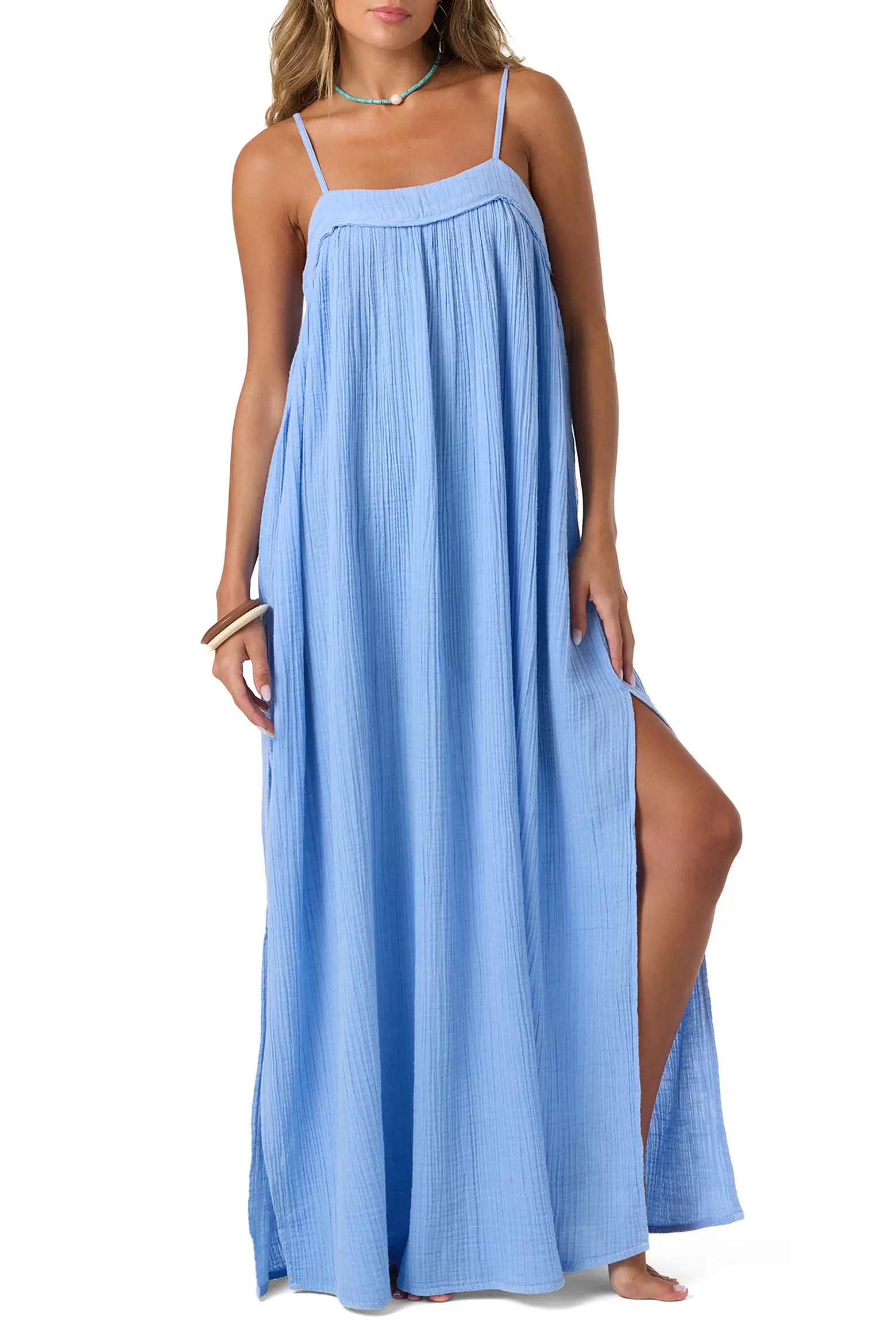 Sai Saltwater Solids Cover-Up Cotton Maxi Dress (Women) | Nordstrom | Nordstrom