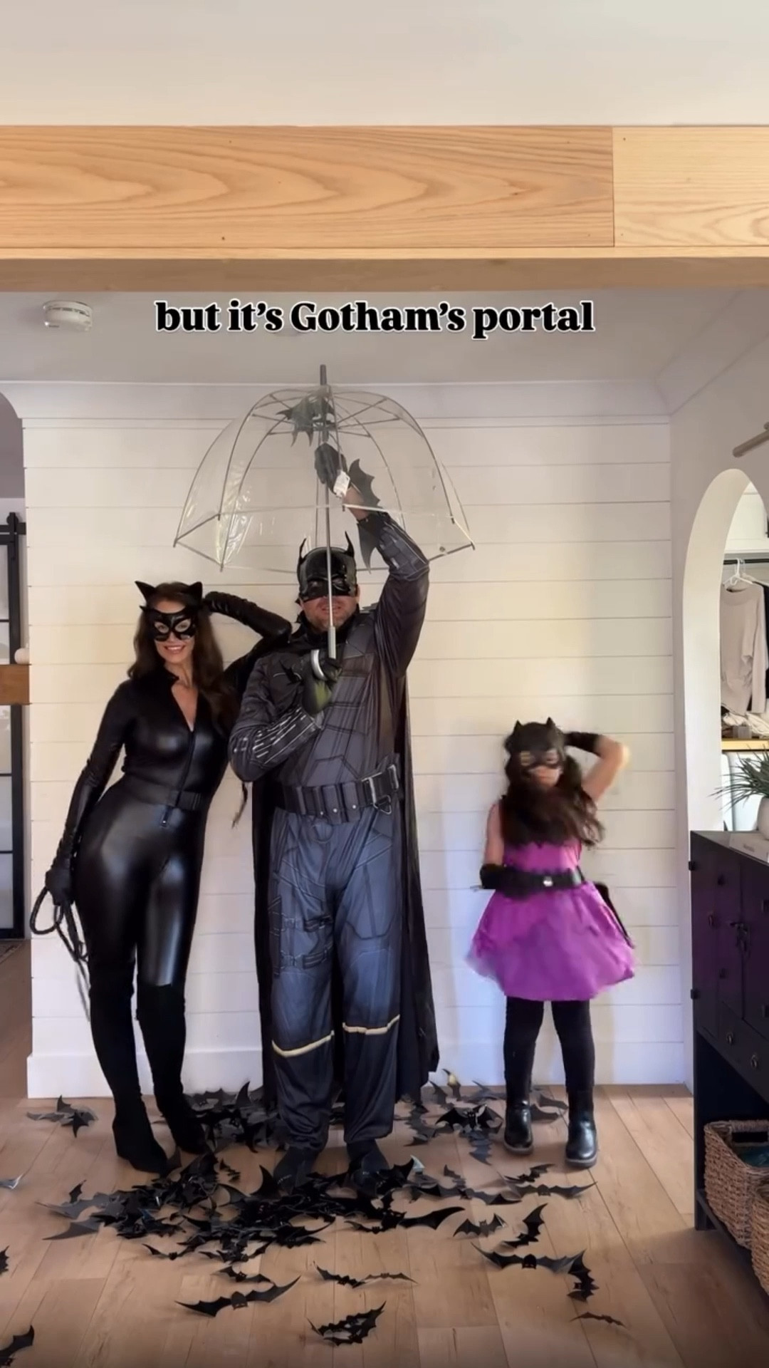 Last Halloween we went from everyday clothes to Batman, Catwoman & Batgirl in one swoop (literally 🌂). Now the question is… what should we be THIS year? Drop your ideas 👇🎃🦇

Halloween costume ideas / family Halloween costume ideas / couple costume ideas / mom daughter costumes / husband and wife costume ideas / Batman costume / Catwoman costume / bat girl costume / superhero costume 

#halloween #familycostumes #couplecostume #halloweencostumeideas #halloweencostume
