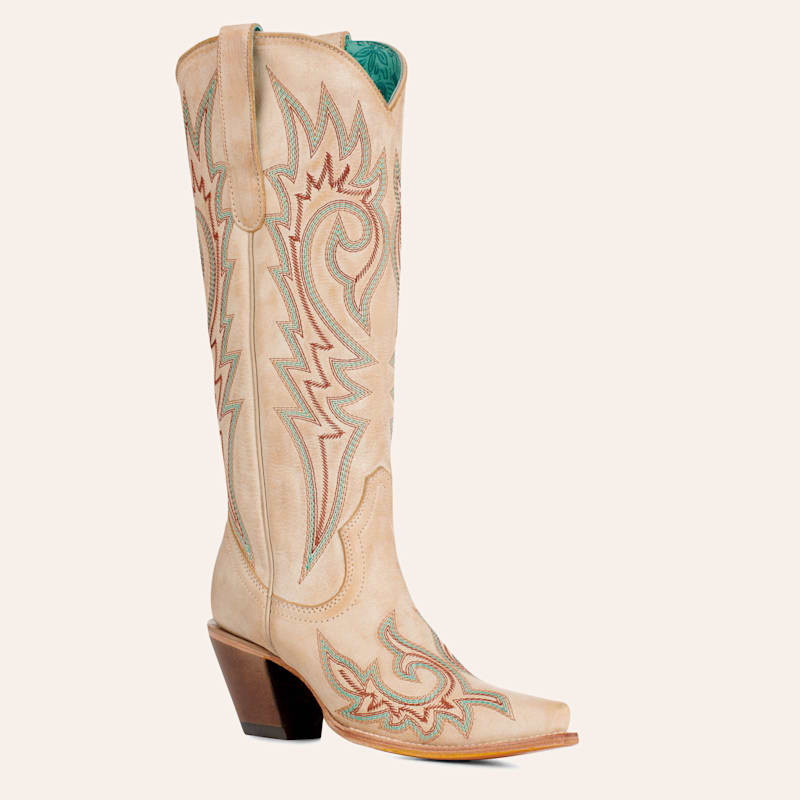 Corral Women's Bone & Multi Stitched Snip Toe Cowboy Boots | Cavender's