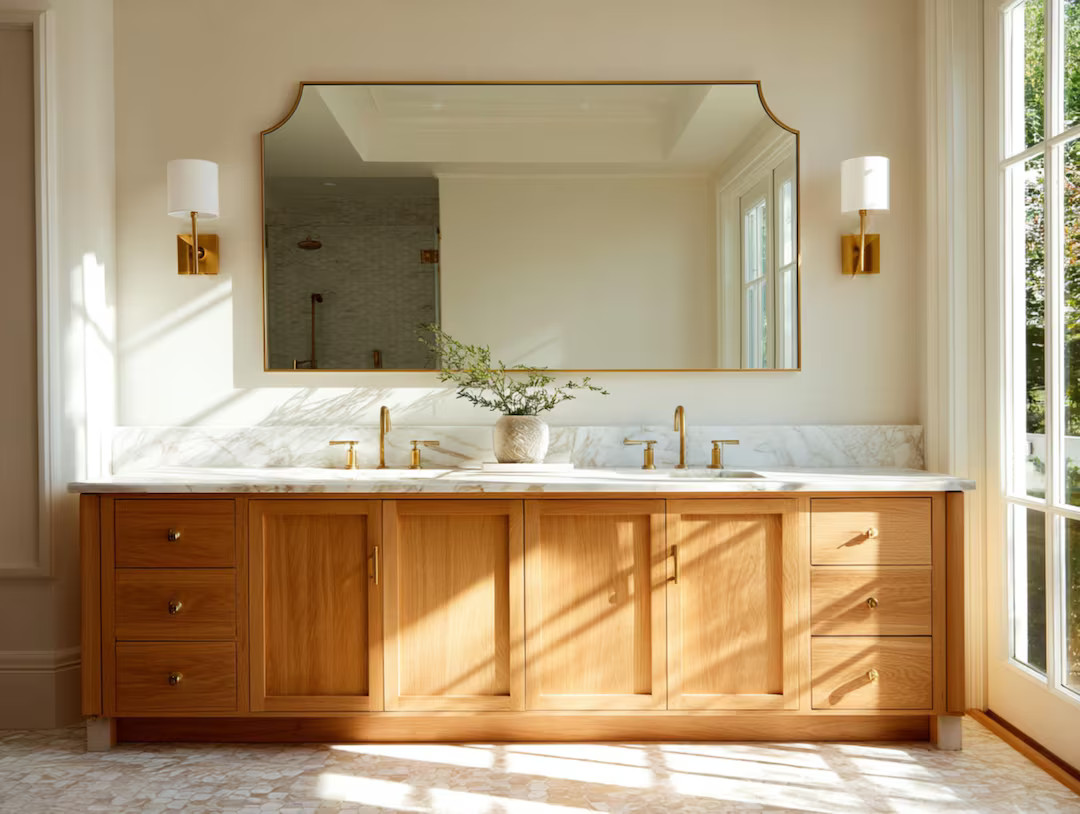 Arcline Mirror by Asmiro – Horizontal Wall Mirror with Contoured Top Corners, Wide Mirror, Idea... | Etsy (US)