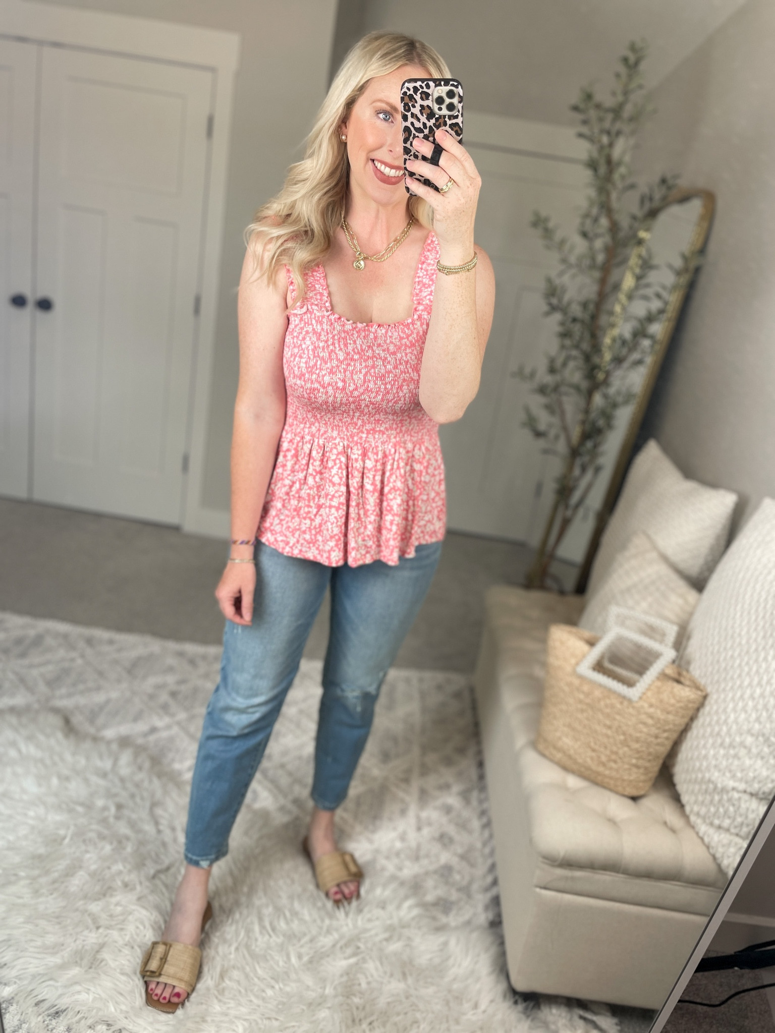 Daily try on, Walmart outfit, time and tru, Walmart fashion, smocked tank, buckle sandals 

Medium tank 

#LTKunder50 #LTKstyletip #LTKSeasonal