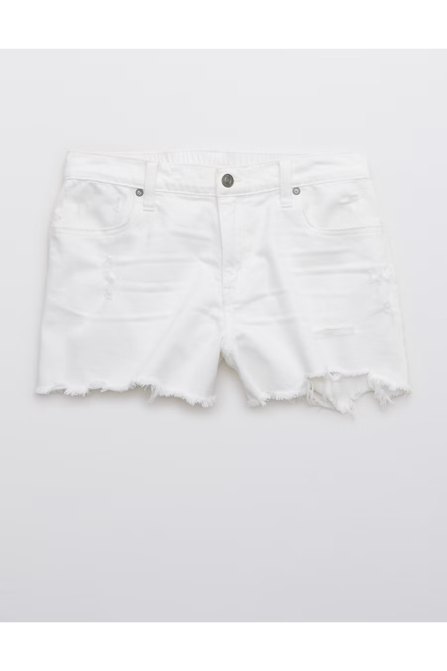 Aerie Distressed Daydream Denim Short Women's White L | American Eagle Outfitters (US & CA)