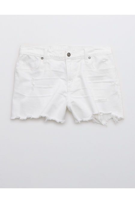 Aerie Distressed Daydream Denim Short Women's White L | American Eagle Outfitters (US & CA)