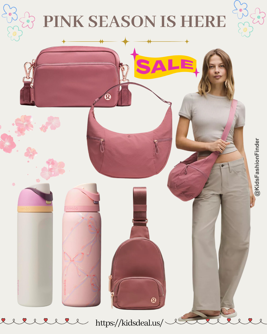 Pink vibes only 💕✨

Lululemon rose pink bags on sale 🎒
Chic, sporty & perfect for everyday

Owala pink stainless steel bottles 💧
New bow style is SO popular 🎀

Cute, trendy & totally worth it 💗

#lululemon #owala #pinkvibes #waterbottle #everydayessentials #momfinds 

 

#LTKfitnessgoals #LTKSaleAlert #LTKTravel
