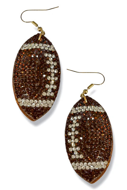 Football Crystal Earrings | The Willow Tree