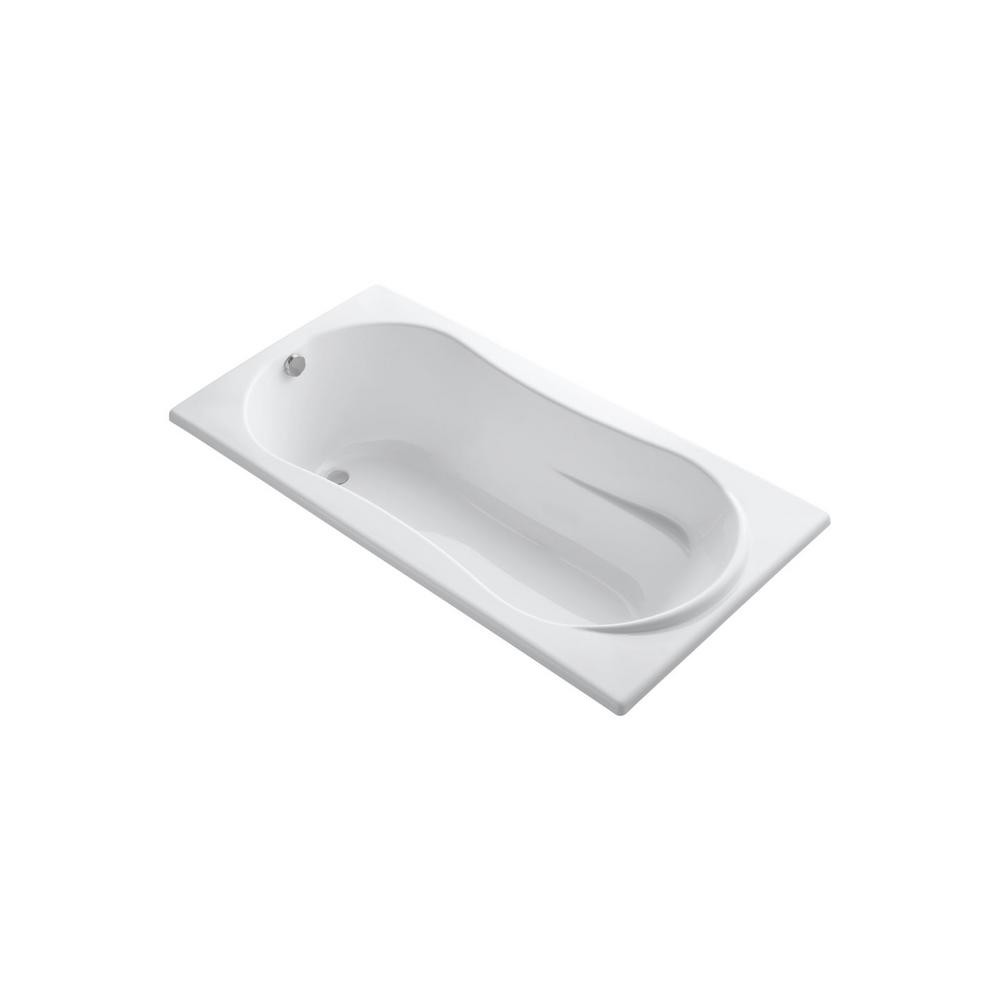 KOHLER ProFlex 6 ft. Reversible Drain Acrylic Soaking Tub in White-K-1159-0 - The Home Depot | The Home Depot