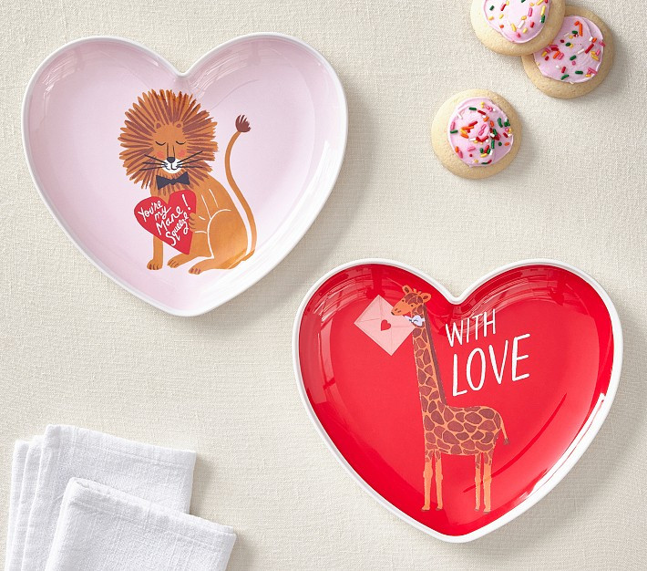 Rifle Paper Co. Valentine's Heart-Shaped Plate | Pottery Barn Kids