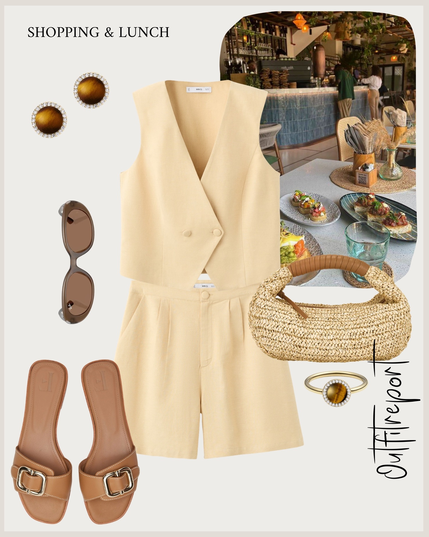 Butter yellow matching set brown sandals 

#LTKsummer #LTKeurope #LTKspring