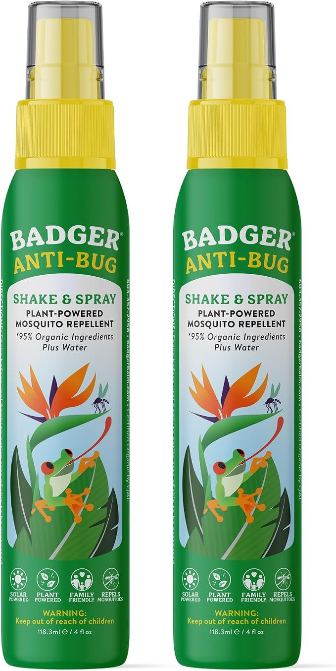 Badger Bug Spray, 3-Hour DEET-Free Mosquito Repellent, Family Friendly, Citronella & Organic Esse... | Amazon (US)