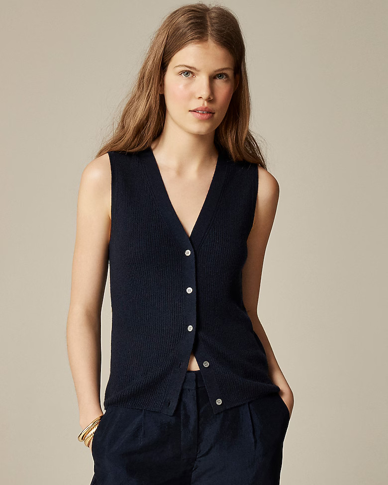 Cashmere-silk blend sweater shell | J. Crew US