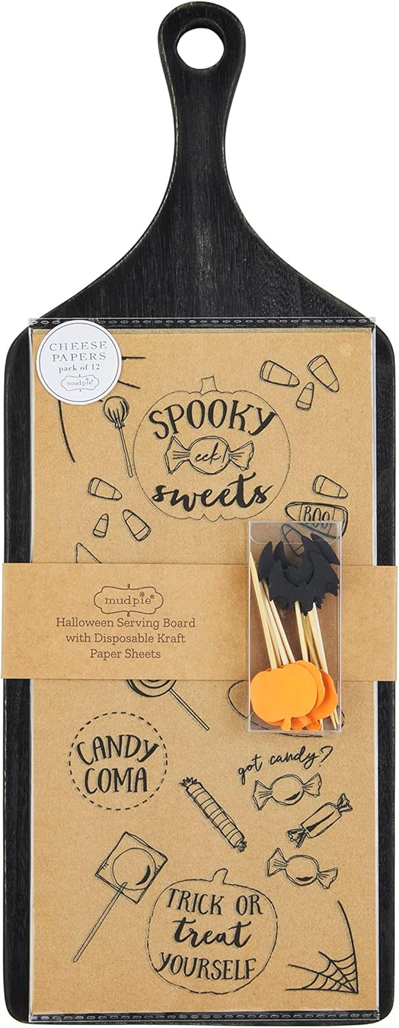 Mud Pie Halloween Cheese Board Set, 18" x 7" Black | Amazon (US)