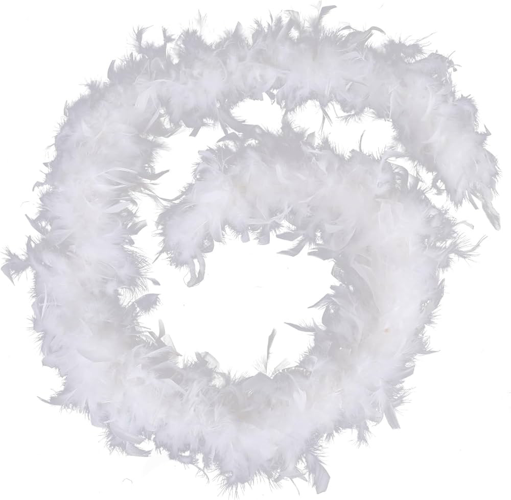 45g White Feather Boas 2 Yards Turkey Chandelle Feathers Boa for DIY Craft Wedding Party Dancing ... | Amazon (US)