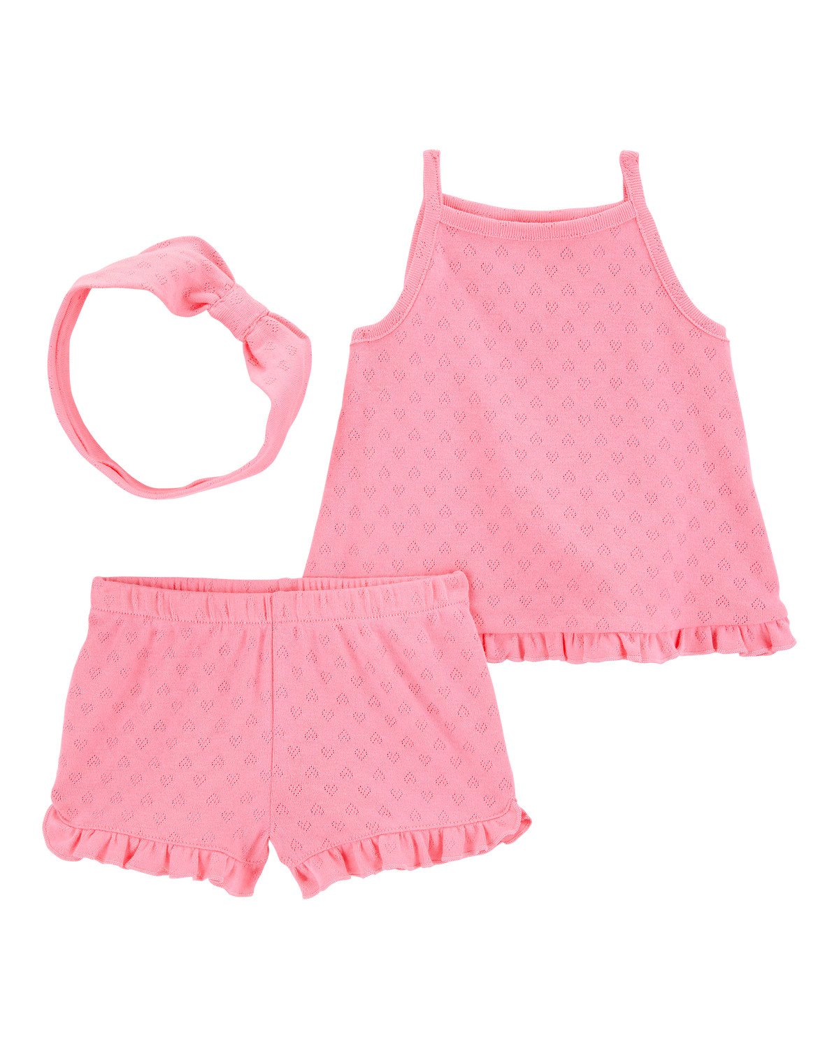 Baby 3-Piece Pointelle Heart Outfit Set - Pink | Carter's Inc