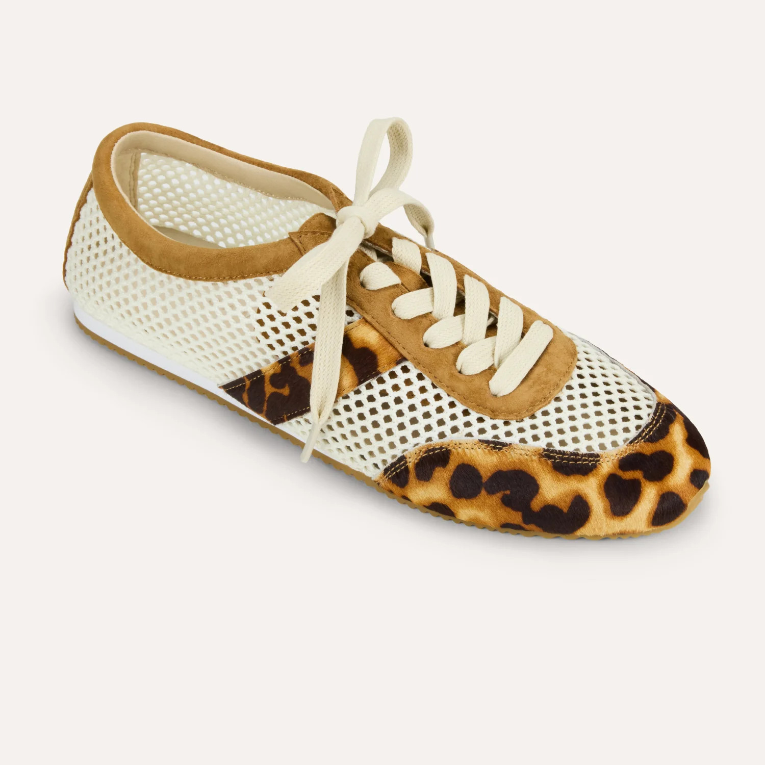 Kiah in Leopard Calf Hair Mesh Casual Sneaker | Yosi Samra