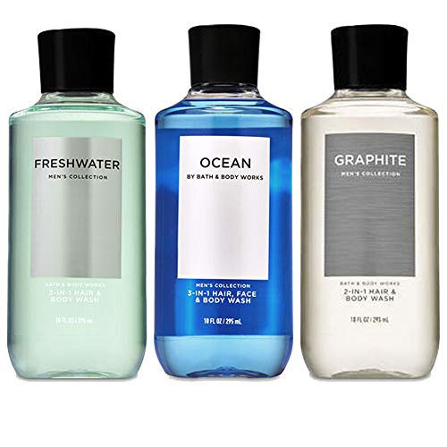 Bath and Body Works 3 Pack 2-in-1 Hair + Body Wash Freshwater, Graphite and Ocean. 10 Oz. | Amazon (US)