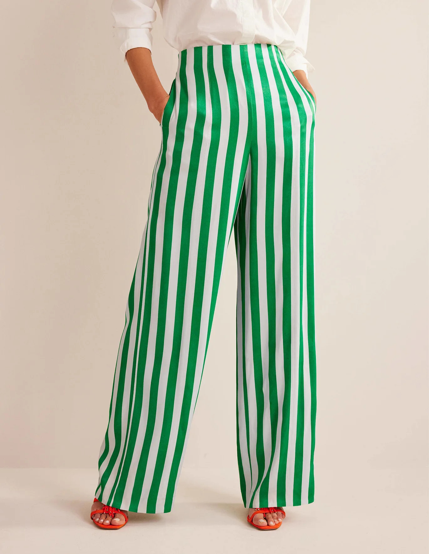 High-Waist Palazzo Trousers | Boden (UK & IE)