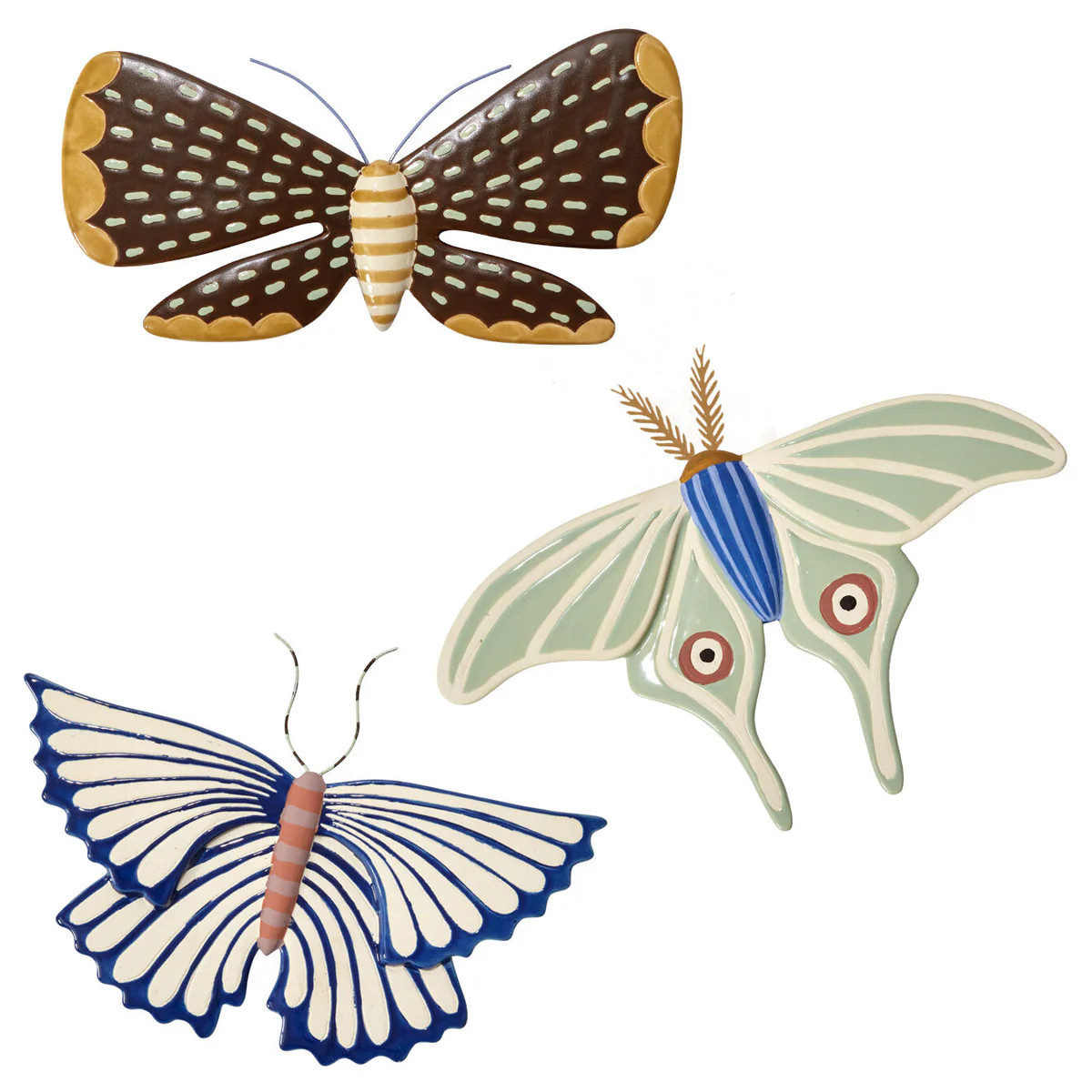 Sculpted Moth Wall Art Set of 2 | Paynes Gray Inc