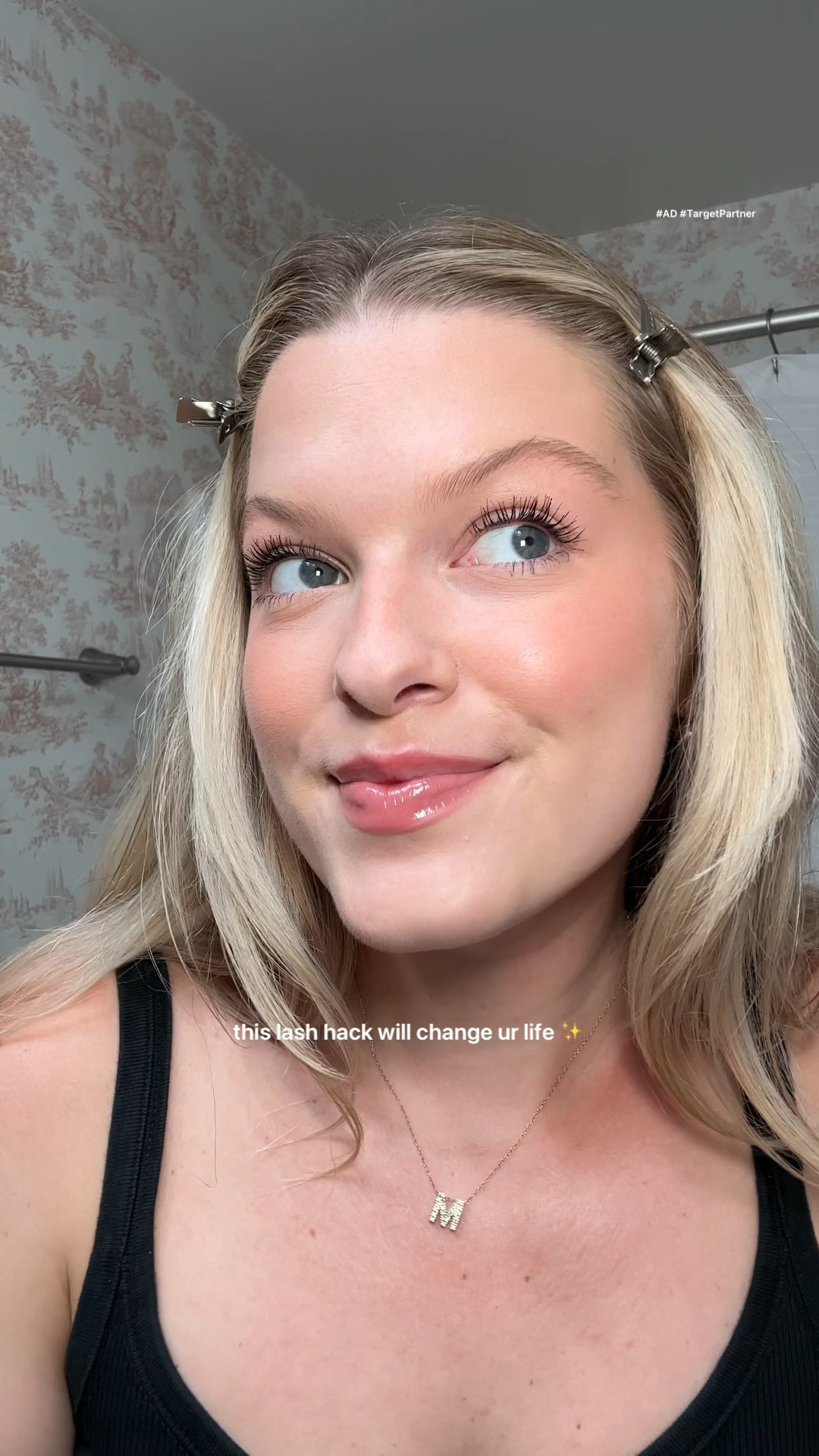 save this for your most luscious lashes yet 💌 #ad this eyelash curling hack with the @maybelline the falsies surreal extensions mascara is everything my lashes need & more. they look so long & voluminous im obsessed !! get this mascara at @target thru my @shop.ltk #target #targetpartner