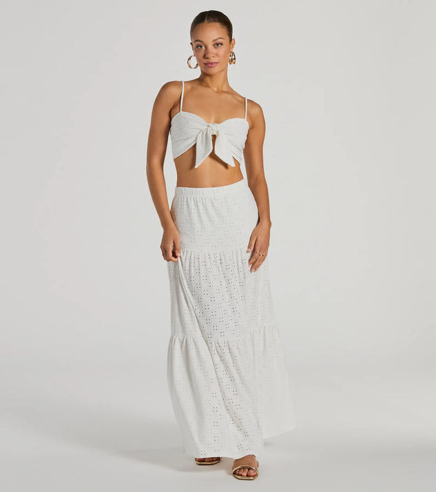 Vibe Of Summer High Rise Eyelet Maxi Skirt | Windsor Stores