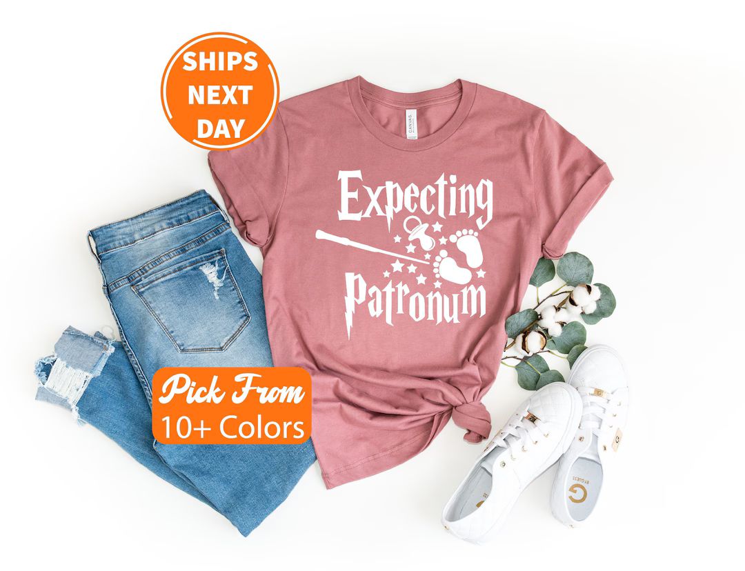 Expecting Patronum Shirt, Pregnancy Announcement Shirt, Baby Announcement T-Shirt, Birth Announce... | Etsy (US)