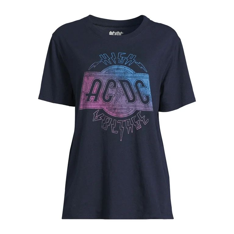 Time And Tru Women's AC/DC the Band Graphic Tee with Short Sleeves, Sizes S-XXXL | Walmart (US)