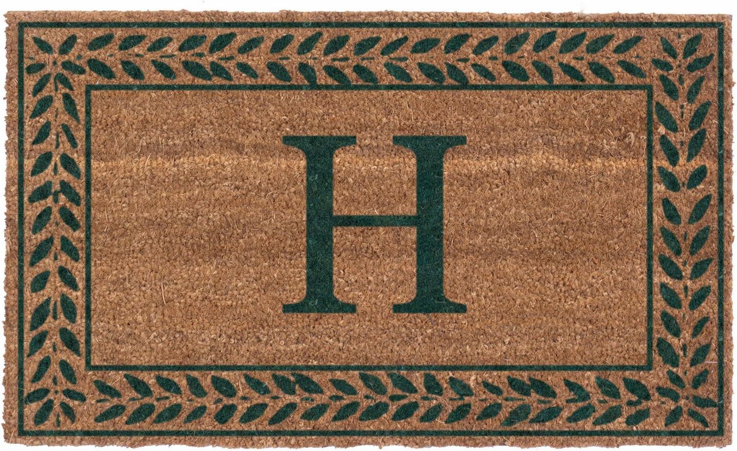 Green Leafy Vines Bordered Monogrammed Coco Doormat by Coco Mats N' More - 18" x 30" with Vinyl B... | Amazon (US)