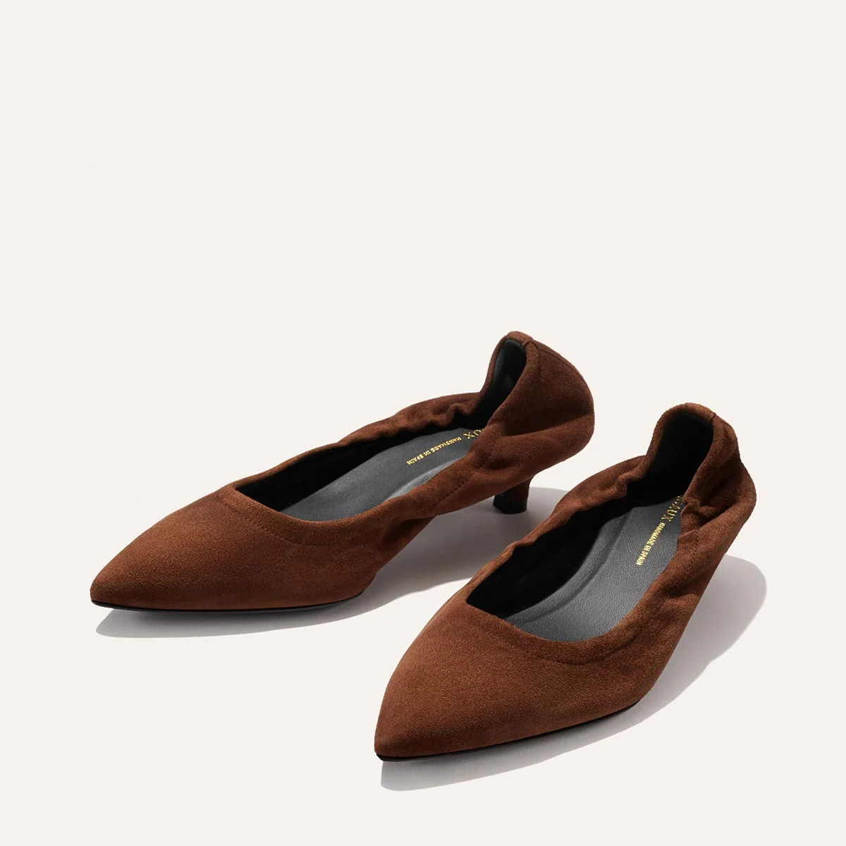 The Roma 40 Kitten Heel - Brown Ganache Suede | Margaux