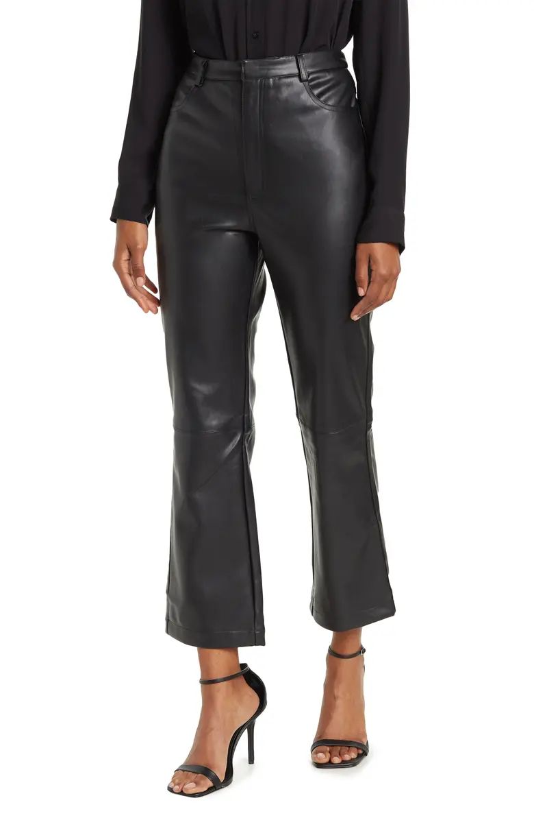 Lucy Paris Faux Leather Flat Front Crop Pants | Nordstromrack | Nordstrom Rack