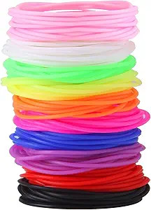 120 Pieces Colorful Silicone Jelly Bracelets Nonluminous Stretchy 80s Bracelets Bands for Party F... | Amazon (US)