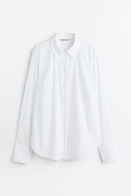 Oversized Poplin Shirt - White - Ladies | H&M US | H&M (US + CA)