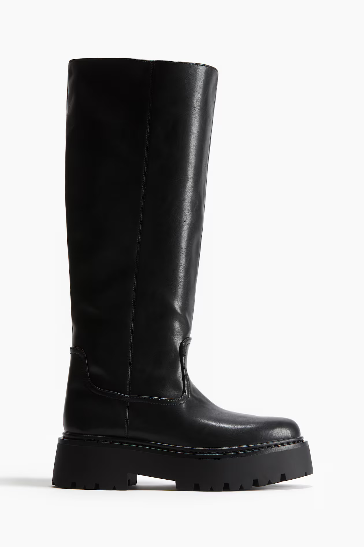 Chunky knee-high boots - Black - Ladies | H&M GB | H&M (UK, MY, IN, SG, PH, TW, HK)